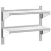 vidaXL &Eacute;tag&egrave;re murale &agrave; 2 niveaux 75x30x60 cm argent&eacute; acier inoxydable
