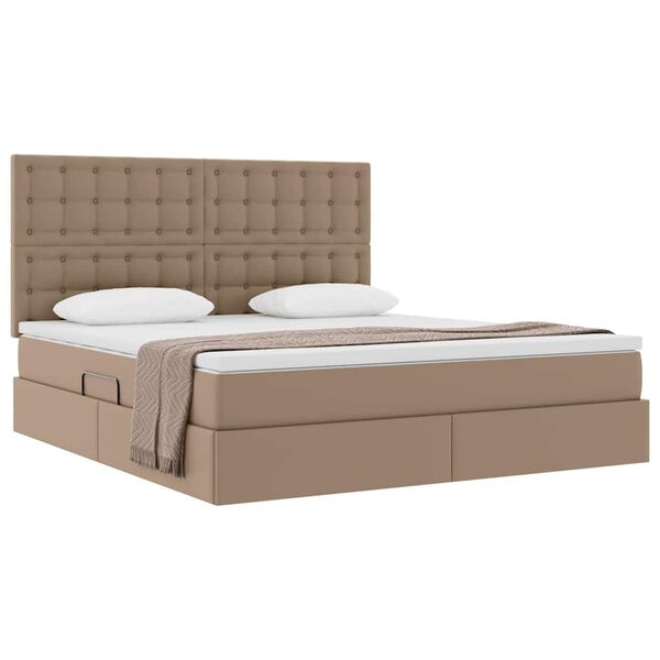 vidaXL Lit de Rangement Cappuccino 180 x 200 cm Cuir synth&eacute;tique