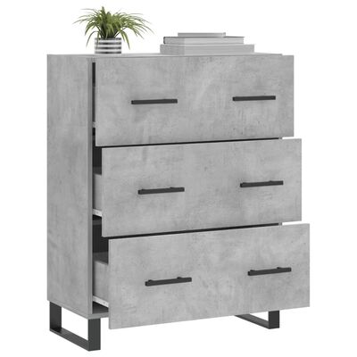 vidaXL Buffet gris béton 69,5x34x90 cm bois d'ingénierie