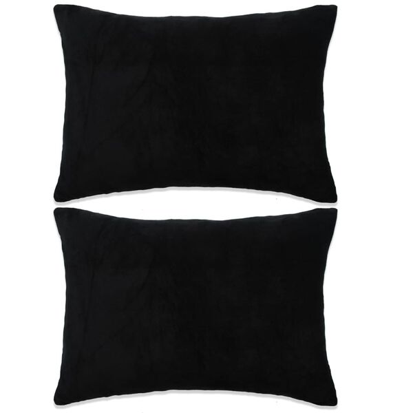 vidaXL Coussins lot de 2 Tissu 40x60 cm Noir