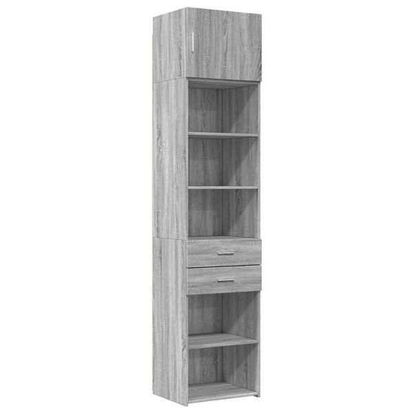 vidaXL Armoire de rangement mince sonoma gris 50x42,5x225 cm