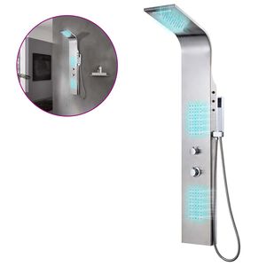 vidaXL Syst&egrave;me de panneau de douche acier inoxydable incurv&eacute;