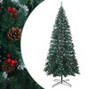 vidaXL Sapin de No&euml;l artificiel 500 cm PVC et Acier Vert et blanc
