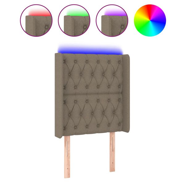 vidaXL T&ecirc;te de lit &agrave; LED Taupe 83x16x118/128 cm Tissu
