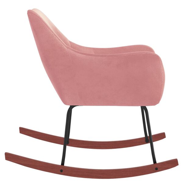 vidaXL Chaise à bascule Rose Velours