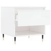 vidaXL Tables basses 2 pcs blanc brillant 50x46x50cm bois d'ing&eacute;nierie