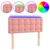 vidaXL T&ecirc;te de lit &agrave; LED Rose 90x5x78/88 cm Velours