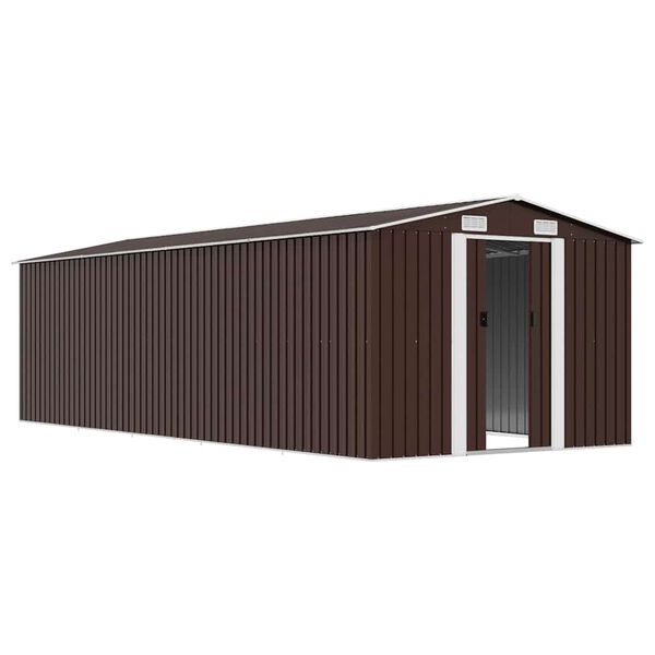 vidaXL Abri de jardin 257x580x181 cm M&eacute;tal Marron