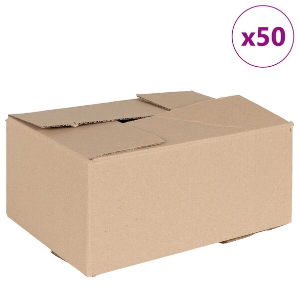 vidaXL Bo&icirc;te Pliable 50 pcs Naturel 30 x 21,5 x 14 cm Carton