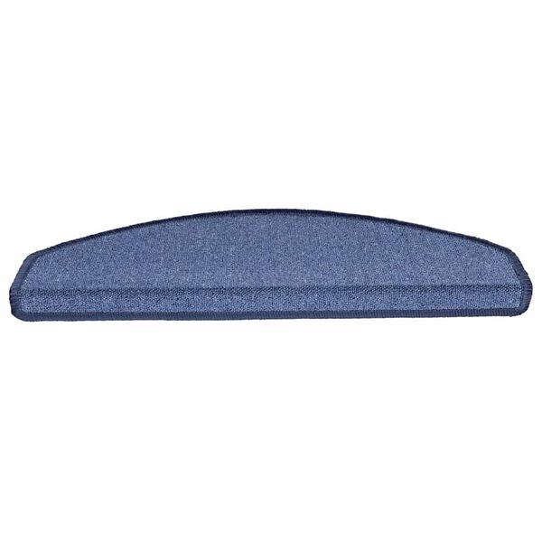 vidaXL Tapis d'escalier 20 pi&egrave;ces 65 x 24 x 4 cm Bleu Demi-rond Grand