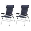 Campart Travel Chaises de camping lot de 2 Novara Bleu 68x43,5x120 cm