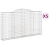 vidaXL Paniers &agrave; gabions arqu&eacute;s 5 pcs 300x30x160/180 cm fer galvanis&eacute;