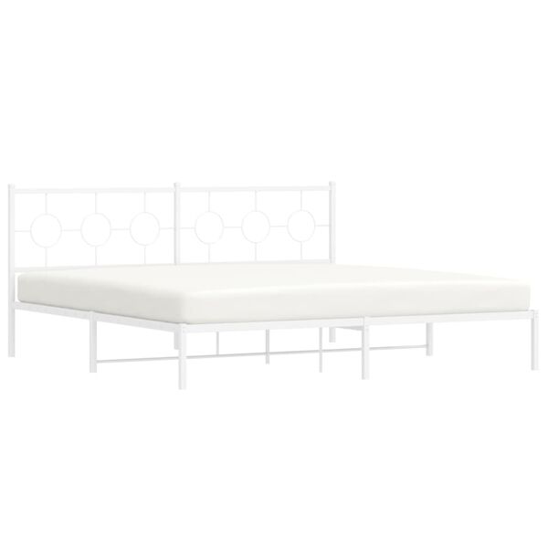 vidaXL Cadre de lit métal sans matelas et tête de lit blanc 193x203 cm