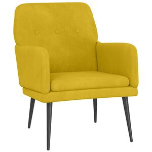 vidaXL Fauteuil Jaune 62x79x79 cm Velours