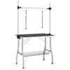 vidaXL Table de toilettage r&eacute;glable de chiens avec 2 boucles et panier