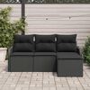 vidaXL Ensemble de canap&eacute; de jardin avec coussin 4 pcs Noir polyrotin