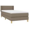 vidaXL Sommier &agrave; lattes de lit avec matelas Taupe 80x200 cm Tissu