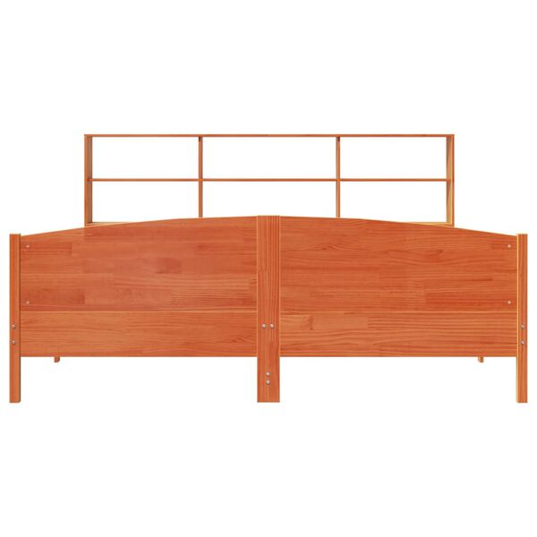 vidaXL Lit biblioth&egrave;que sans matelas cire marron 180x200 cm pin massif