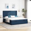 VidaXL Cadre de lit ottoman avec matelas bleu 180x200 cm tissu