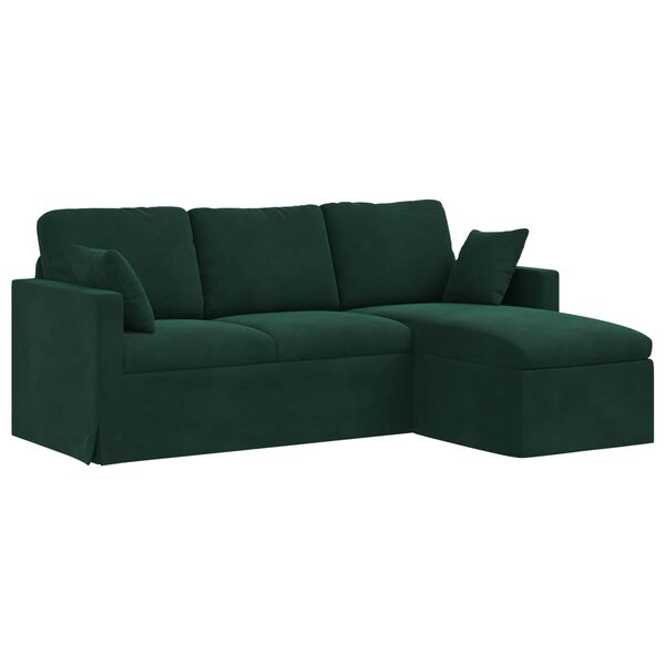 vidaXL Canap&eacute; Vert fonc&eacute; 198 x 134 x 80 cm Velours