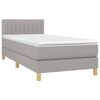 vidaXL Sommier &agrave; lattes de lit avec matelas et LED Gris clair 80x200cm