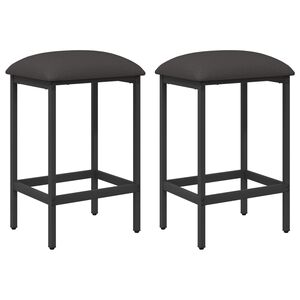vidaXL Tabouret de bar 2 pc Gris fonc&eacute; 40 x 32 x 64 cm