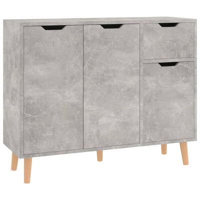 vidaXL Buffet gris béton 90x30x72 cm bois d'ingénierie