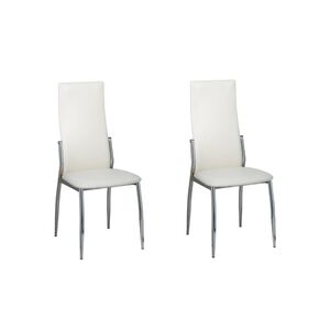 vidaXL Chaises &agrave; manger lot de 2 blanc similicuir