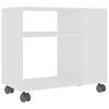 vidaXL Table d'appoint Blanc 70x35x55 cm Bois d'ing&eacute;nierie
