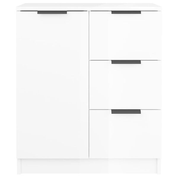 vidaXL Buffet Blanc brillant 60x30x70 cm Bois d'ing&eacute;nierie