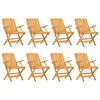 vidaXL Chaises pliantes, lot de 8, 61 x 67 x 90 cm, en bois de teck massif