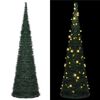 vidaXL Sapin de No&euml;l artificiel pr&eacute;-&eacute;clair&eacute; avec guirlandes vert 210cm