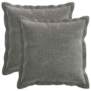 vidaXL Housse de coussin 2 pcs HOUTEN Gris fonc&eacute; 50 x 50 cm