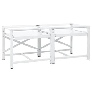 vidaXL Double socle pour machine &agrave; laver &eacute;tag&egrave;res coulissantes blanc