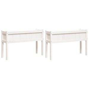 vidaXL Jardini&egrave;res 2 pcs avec pieds blanc bois de pin massif