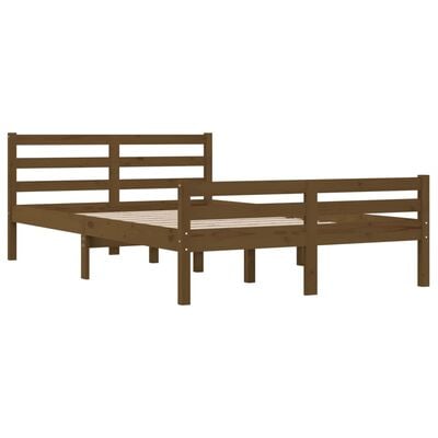 vidaXL Cadre de lit Marron miel Bois massif 160x200 cm