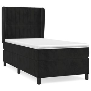 vidaXL Sommier &agrave; lattes de lit et matelas Noir 80x200 cm Velours