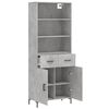 vidaXL Buffet haut Gris b&eacute;ton 69,5x34x180 cm Bois d'ing&eacute;nierie