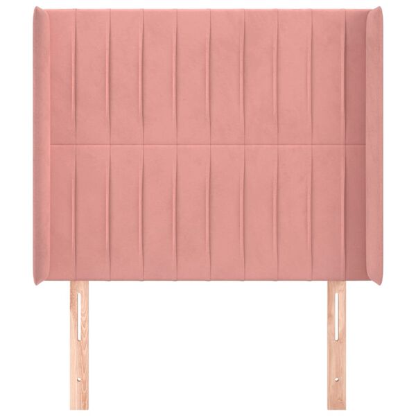 vidaXL T&ecirc;te de lit avec oreilles Rose 103x16x118/128 cm Velours