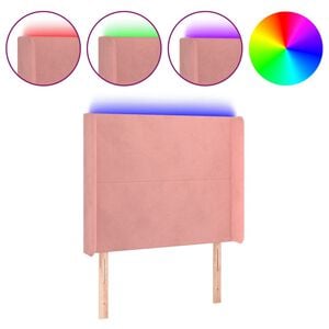 vidaXL T&ecirc;te de lit &agrave; LED Rose 83x16x118/128 cm Velours