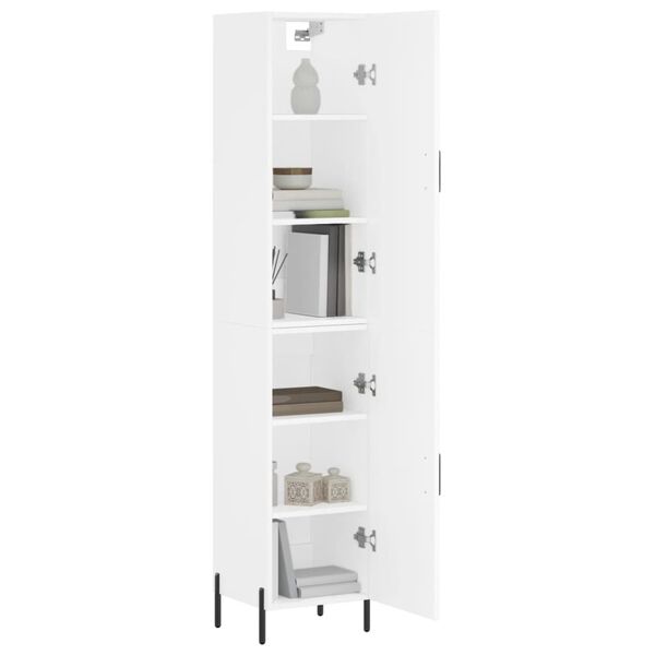 vidaXL Buffet haut Blanc 34,5x34x180 cm Bois d'ingénierie