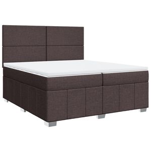 vidaXL Sommier &agrave; lattes de lit avec matelas Marron fonc&eacute; 200x200 cm