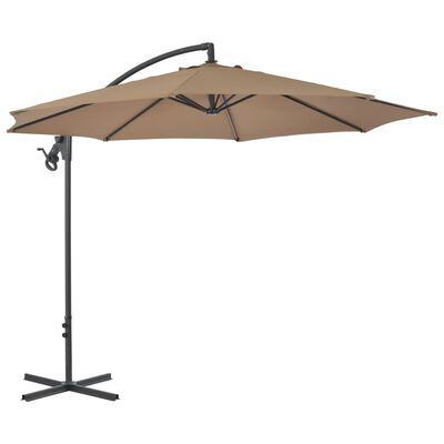 vidaXL Parasol de jardin en porte-à-feux avec poteau en acier taupe