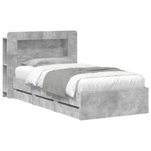 vidaXL Cadre de lit avec rangement Gris b&eacute;ton 75 x 190 cm