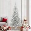 vidaXL Sapin de No&euml;l avec 300 LED avec support Argent 210 cm PET