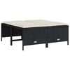 vidaXL Tabourets de jardin avec coussins lot de 4 noir r&eacute;sine tress&eacute;e