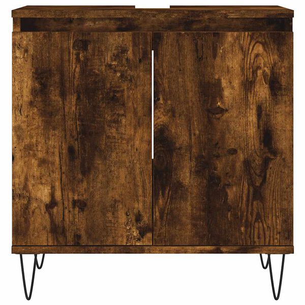 vidaXL Armoire de bain chêne fumé 58x33x60 cm bois d'ingénierie
