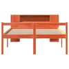 vidaXL Lit biblioth&egrave;que sans matelas cire marron 140x200cm bois massif