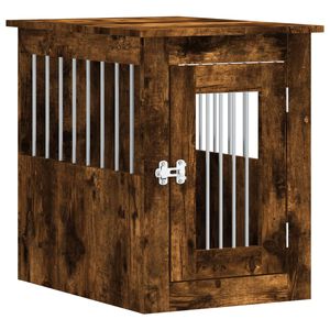 vidaXL Meuble de cage pour chiens ch&ecirc;ne fum&eacute; 45x62x59 cm