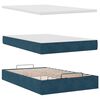 vidaXL Cadre de lit ottoman avec matelas bleu fonc&eacute; 120x190 cm velours